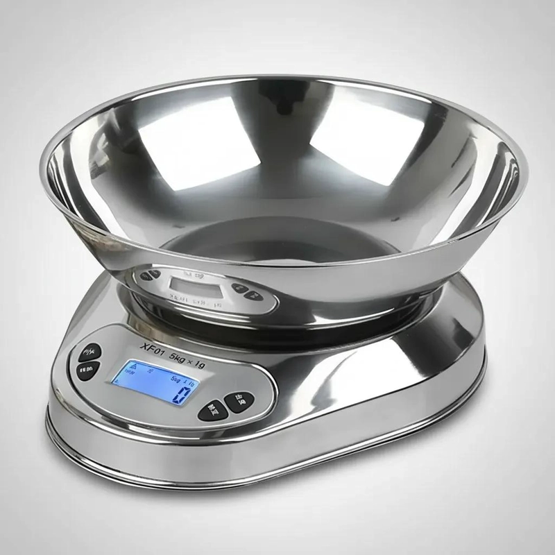 PESA DE COCINA DE ACERO INOXIDABLE CON BOWL DE 5 KG Y PRECISION DE 1 GRAMO - 5