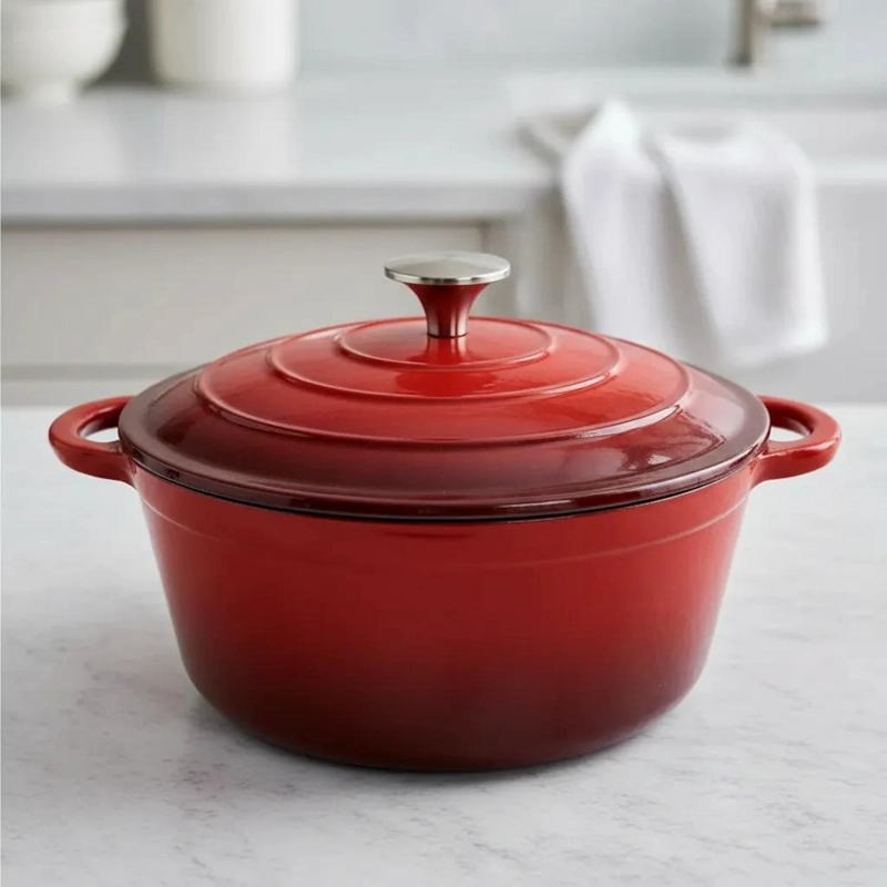 OLLA DE FIERRO FUNDIDO ESMALTADO DE 26 CM PARA COCINA - 4