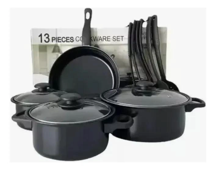 JUEGO DE OLLAS ANTIADHERENTES CON UTENSILIOS DE COCINA 13 PIEZAS - 1