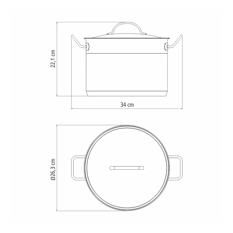 OLLA ALTA DE ACERO INOXIDABLE CON FONDO TRIPLE DE 24 CM Y CAPACIDAD DE 7,8 L - 3