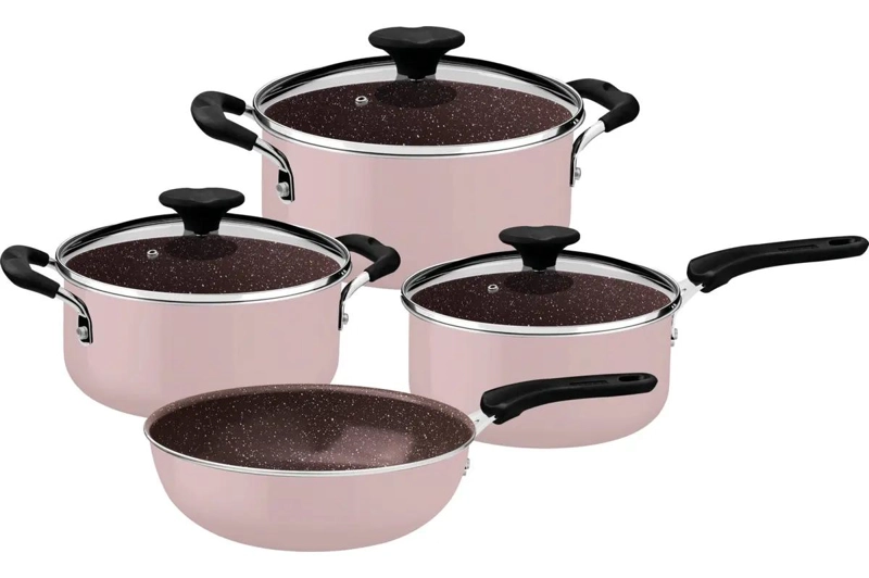 BATERIA DE COCINA EN ALUMINIO CON REVESTIMIENTO ANTIADHERENTE PARA USO DIARIO - 1
