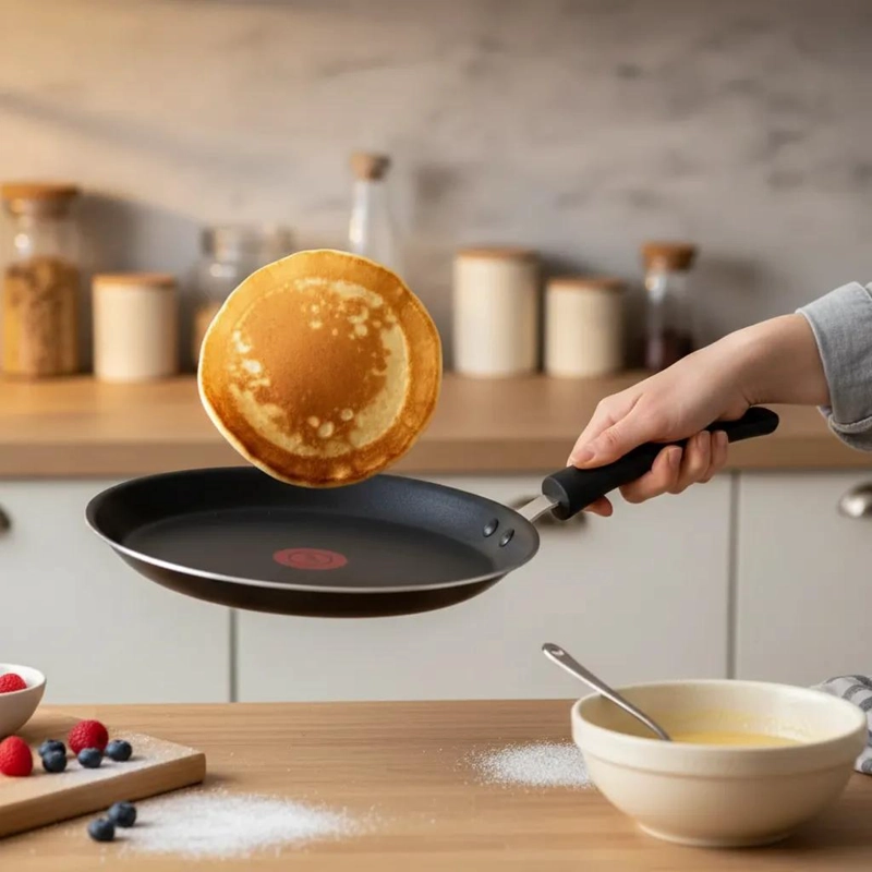 PANQUEQUERA DE ALUMINIO NEGRO DE 25 CM PARA COCINA - 1