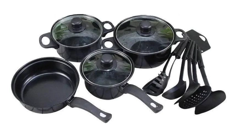 JUEGO DE OLLAS ANTIADHERENTES CON UTENSILIOS DE COCINA 13 PIEZAS - 3