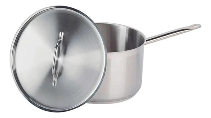 CAZO ALTO DE ACERO INOXIDABLE CON TAPA Y FONDO DIFUSOR 13 LITROS - 1