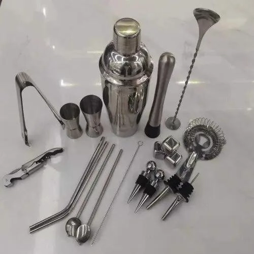 SET COMPLETO DE COCTELERIA CON 221 PIEZAS EN ACERO INOXIDABLE - 5