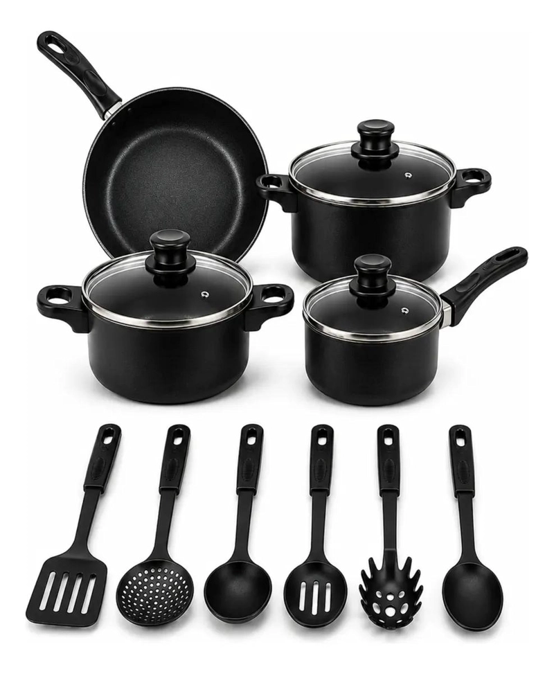 SET COMPLETO DE OLLAS ANTIADHERENTES PARA COCINA CON 13 PIEZAS - 1