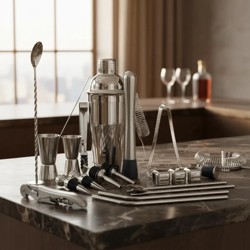 SET COMPLETO DE COCTELERA PROFESIONAL CON 23 UTENSILIOS PARA BAR - 2