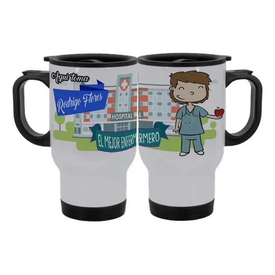 MUG TE RMICO PARA BEBIDAS CON DISEÑO PERSONALIZABLE PARA ENFERMEROS - 1