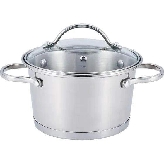 OLLA DE ACERO INOXIDABLE DE 16 CM Y 1.6 LITROS PARA COCINA - 1