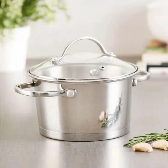 OLLA DE ACERO INOXIDABLE DE 16 CM Y 1.6 LITROS PARA COCINA - 3