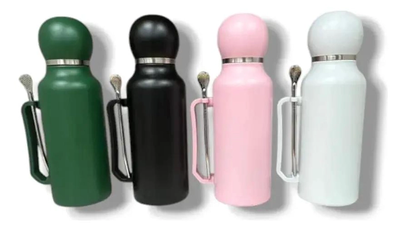 TERMO DE ACERO INOXIDABLE 1.3 LITROS CON MATE Y BOMBILLA INCLUIDOS - 5
