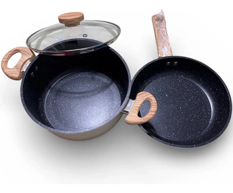 JUEGO DE COCINA CERAMICO DE 3 PIEZAS CON OLLA Y SARTE N - 3