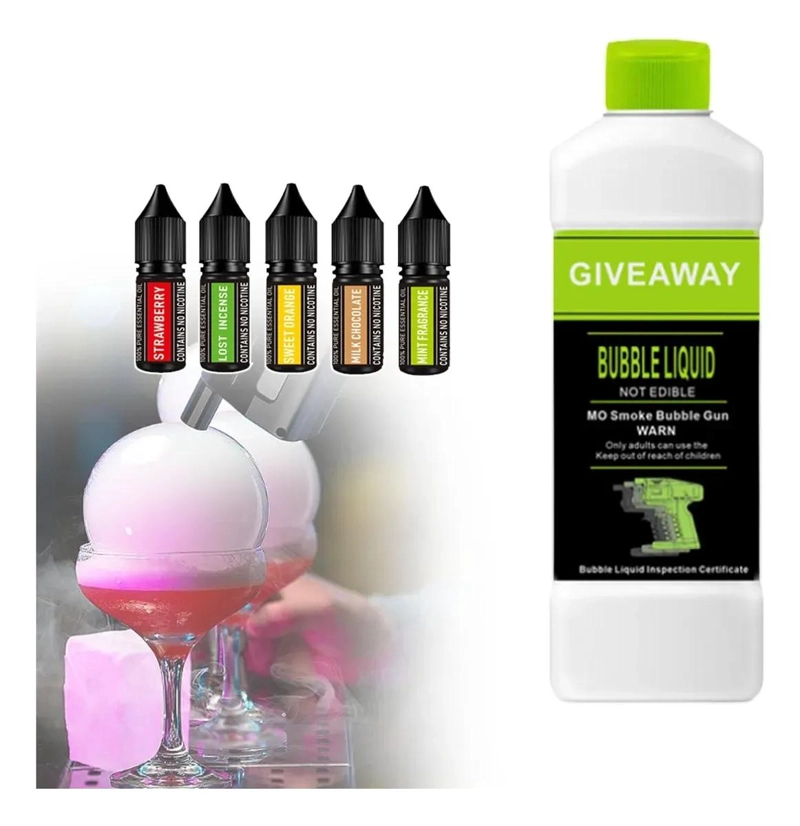 AHUMADOR PARA COCTELES CON ACEITE Y LIQUIDO DE 300 ML PARA SABOR INTENSO - 1