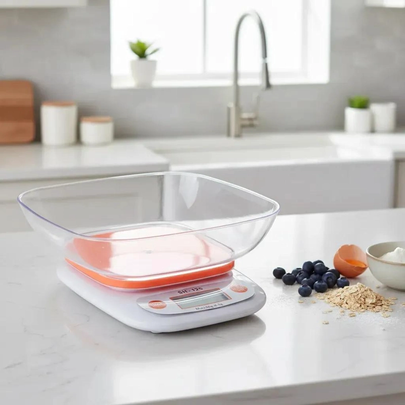 BASCULA GRAMERA PARA COCINA CON RECIPIENTE INTEGRADO Y ALTA PRECISION - 4