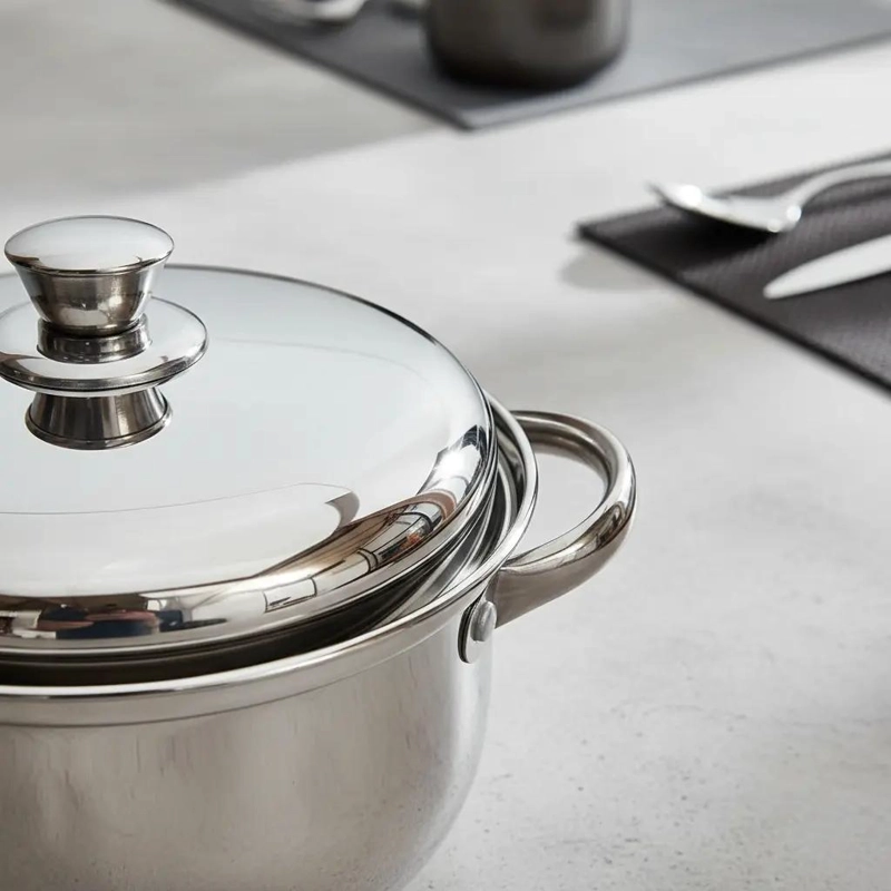 CACEROLA DE ACERO INOXIDABLE DE 18 CM PARA COCINA - 3