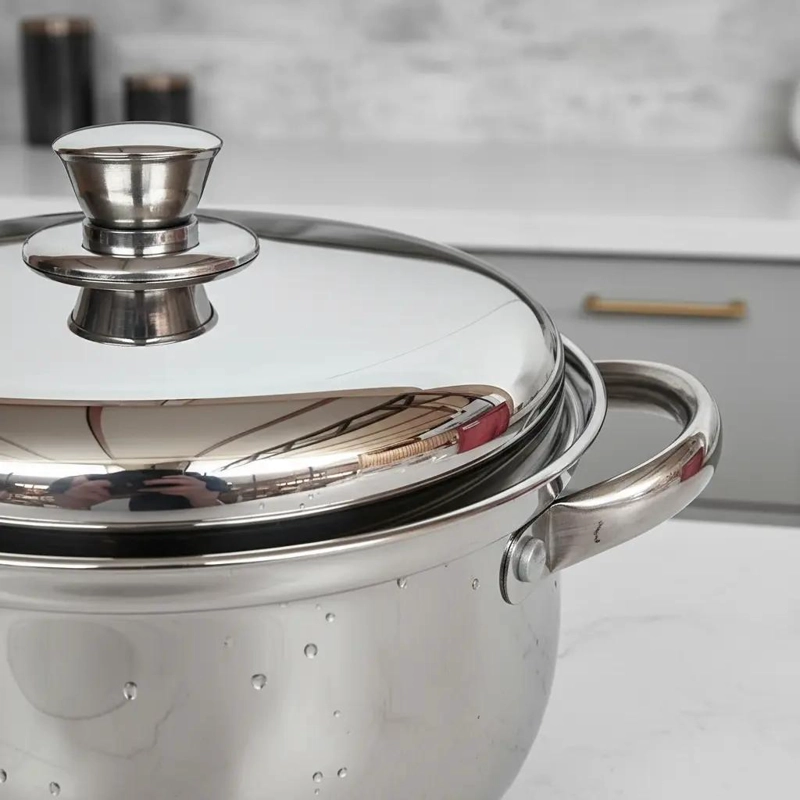 CACEROLA DE ACERO INOXIDABLE DE 18 CM PARA COCINA - 4