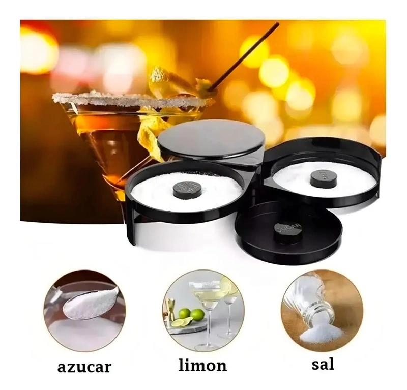 ESCARCHADOR PARA COPAS DE COCTEL Y MICHELADAS DE PLASTICO CON 3 COMPARTIMENTOS - 5