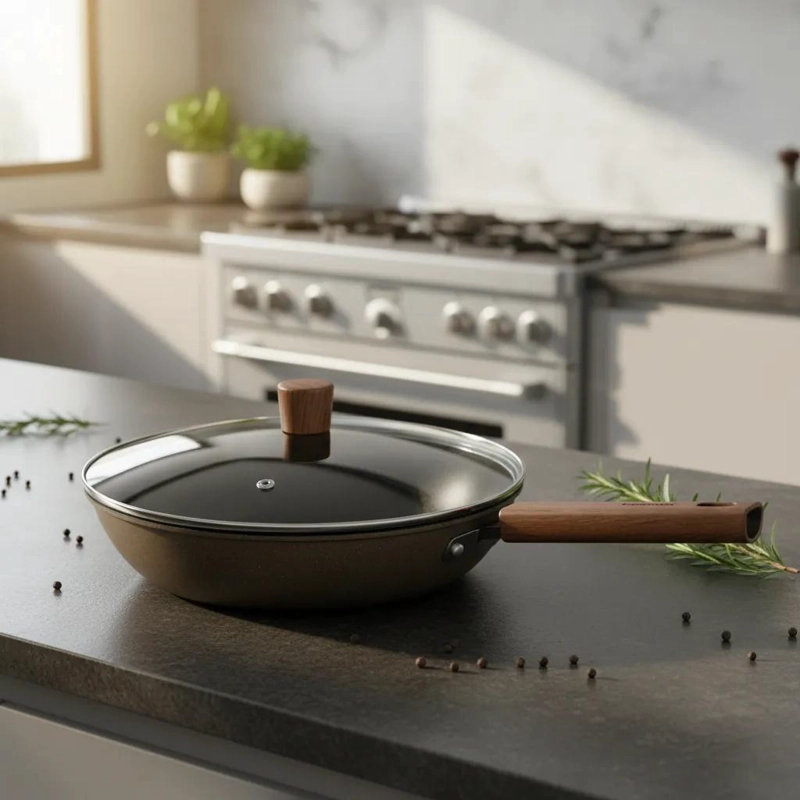 SARTE N ANTIADHERENTE CON TAPA PARA COCINA EFICIENTE Y DURADERA - 1
