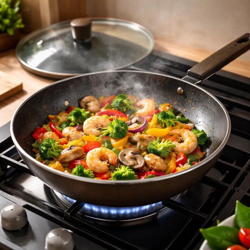 SARTE N ANTIADHERENTE CON TAPA PARA COCINA EFICIENTE Y DURADERA - 3