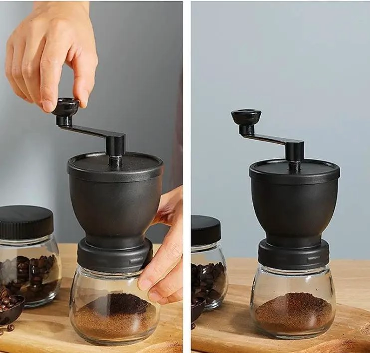 MOLINILLO MANUAL PARA CAFE  CON RECIPIENTE INTEGRADO PARA GRANOS - 1