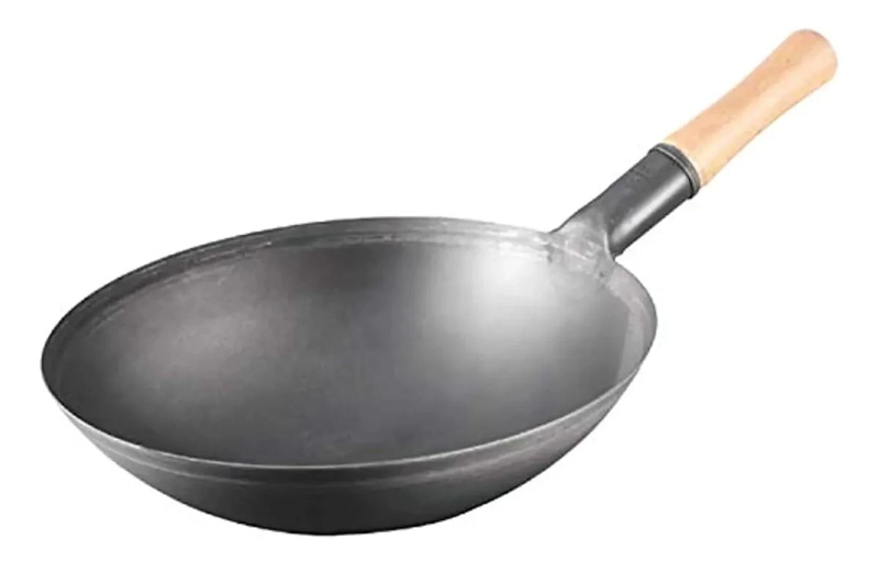 WOK DE MADERA CON MANGO ERGONOMICO DE 34 CM PARA COCINA - 1