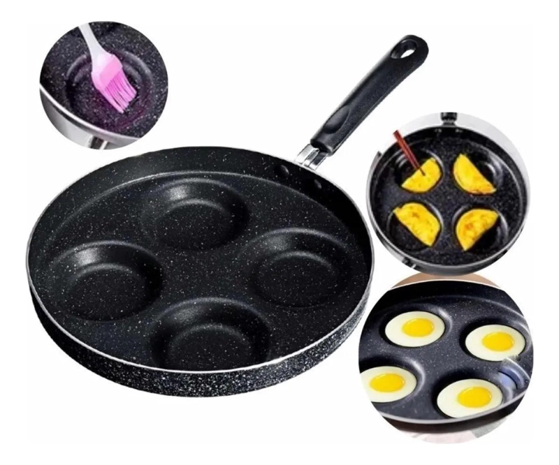 SARTE N ANTIADHERENTE PARA COCINAR HUEVOS Y PANCAKES CON 4 AGUJEROS - 2