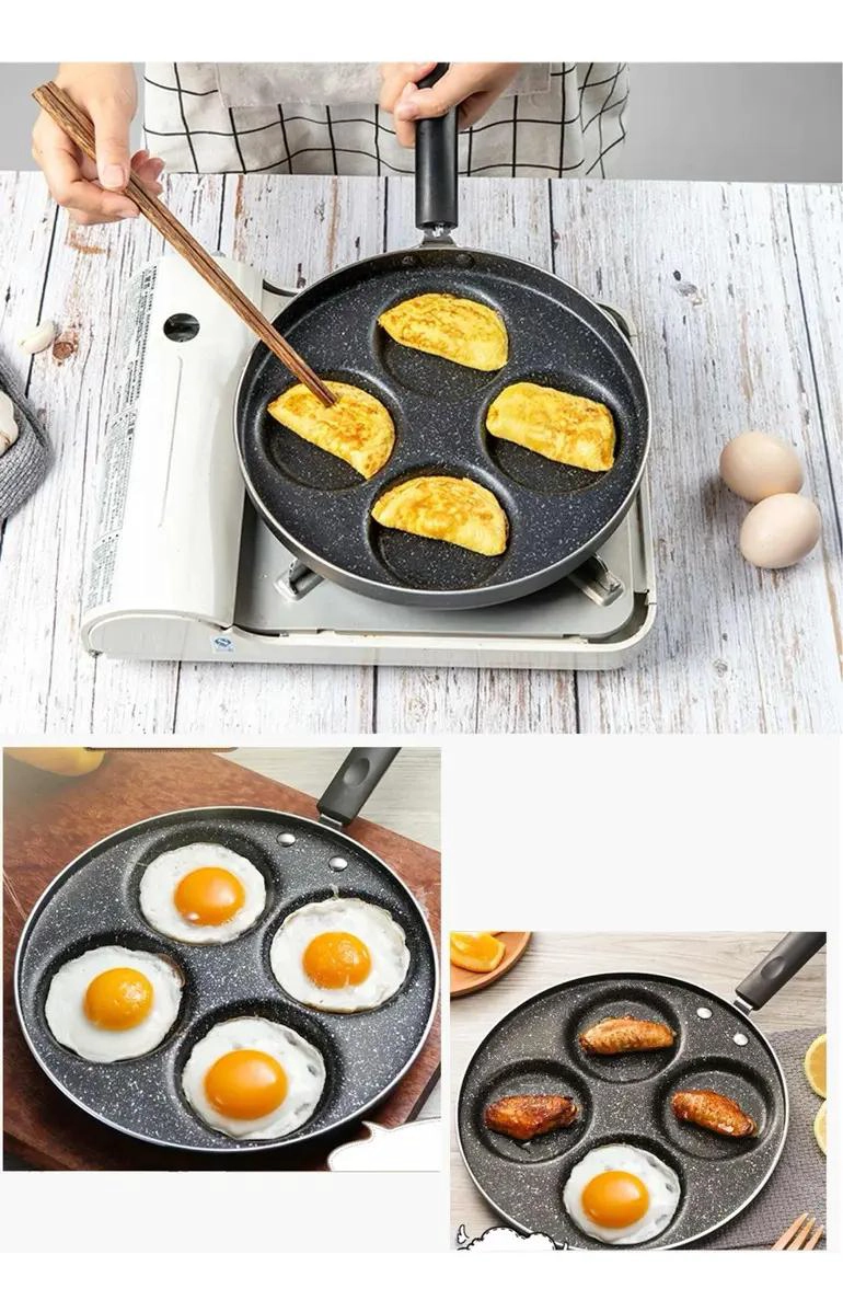 SARTE N ANTIADHERENTE PARA COCINAR HUEVOS Y PANCAKES CON 4 AGUJEROS - 3