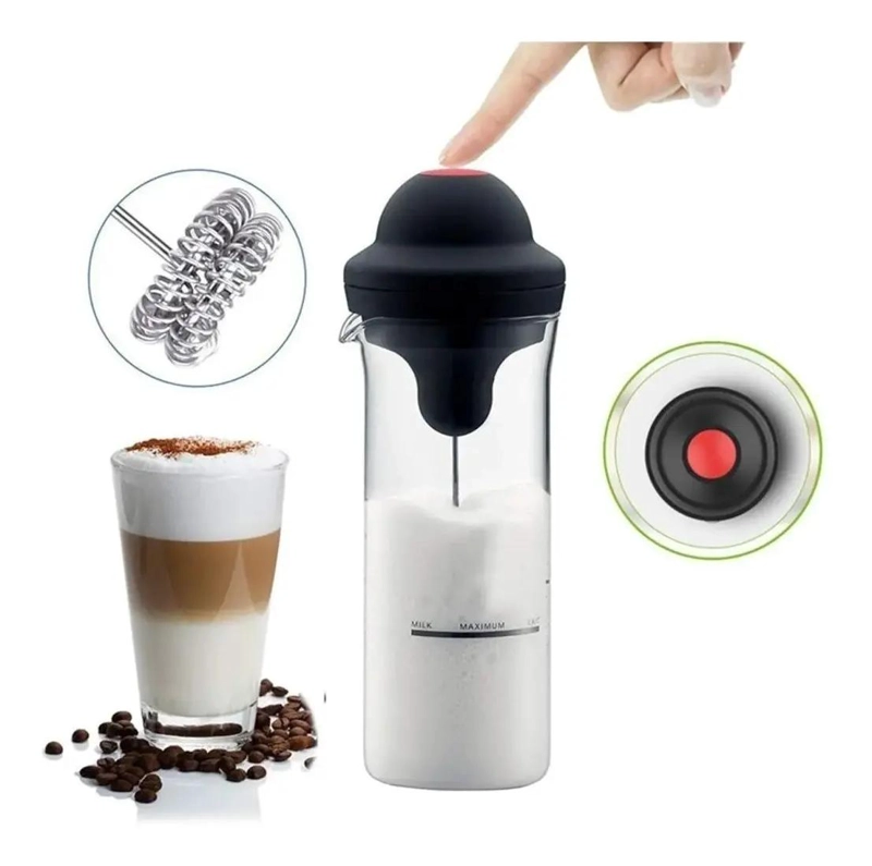 VASO ESPUMADOR TEXTURIZADOR DE LECHE A BATERIA PARA BEBIDAS CREMOSAS - 1