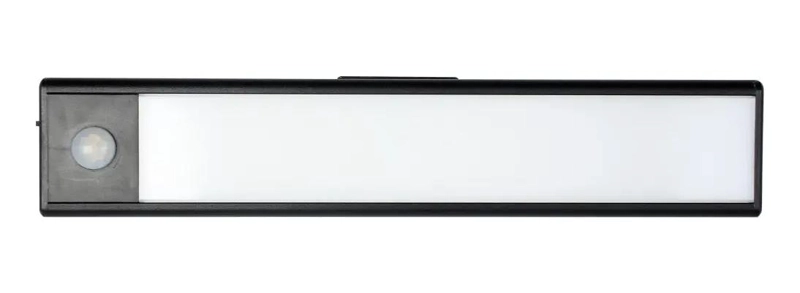LUMINARIA ULTRAFINA RECARGABLE CON SENSOR PARA BAJO MESADA COLOR NEGRO - 1