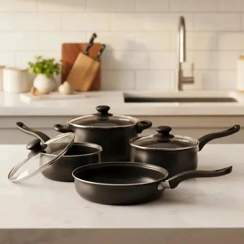 SET DE COCINA ANTIADHERENTE CON 7 PIEZAS OLLAS Y SARTE N - 2