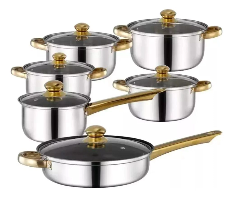 SET DE UTENSILIOS DE COCINA CON OLLAS Y SARTENES DE 12 PIEZAS - 4