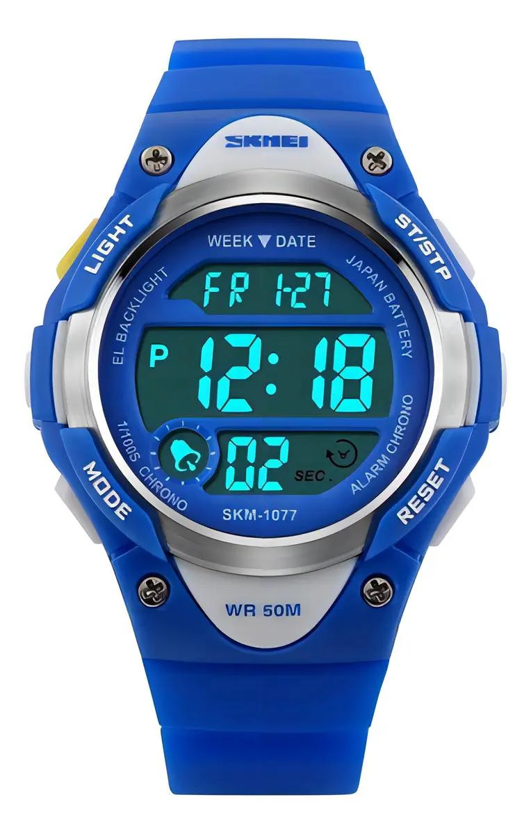 RELOJ DEPORTIVO PARA NIÑOS SUMERGIBLE CON CRONOMETRO Y DISEÑO RESISTENTE - 1