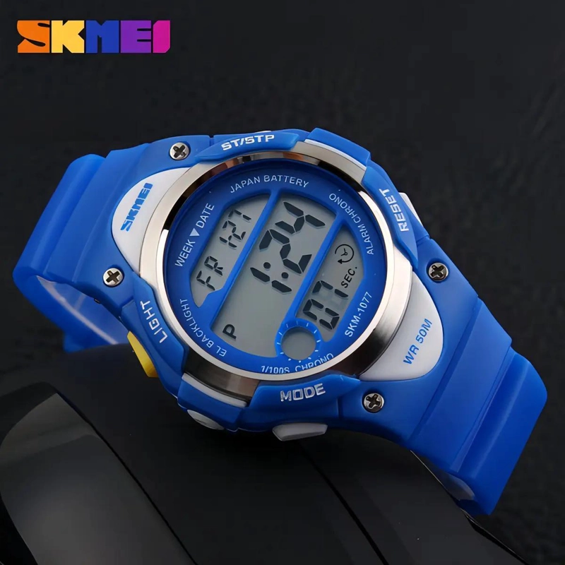RELOJ DEPORTIVO PARA NIÑOS SUMERGIBLE CON CRONOMETRO Y DISEÑO RESISTENTE - 2