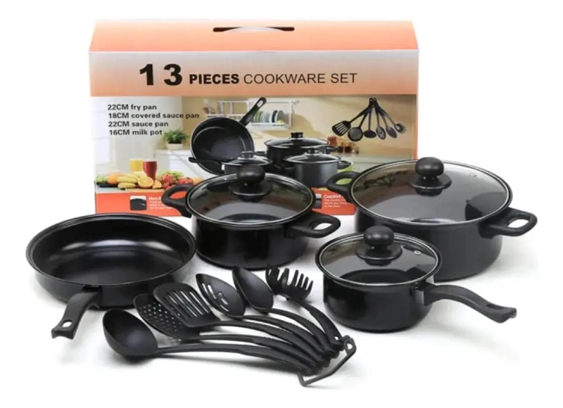 SET COMPLETO DE OLLAS CON UTENSILIOS DE COCINA 13 PIEZAS - 1