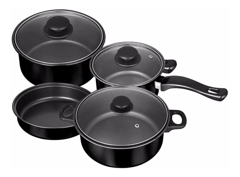JUEGO DE OLLAS ANTIADHERENTES CON 7 PIEZAS PARA COCINA - 2