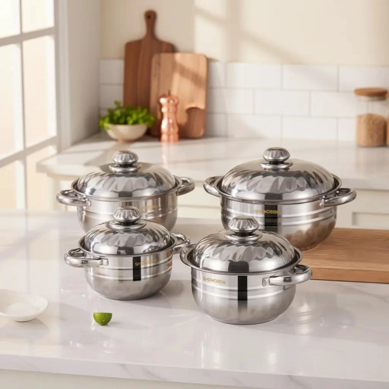 JUEGO DE OLLAS DE ACERO INOXIDABLE CON 8 PIEZAS PARA COCINA - 1