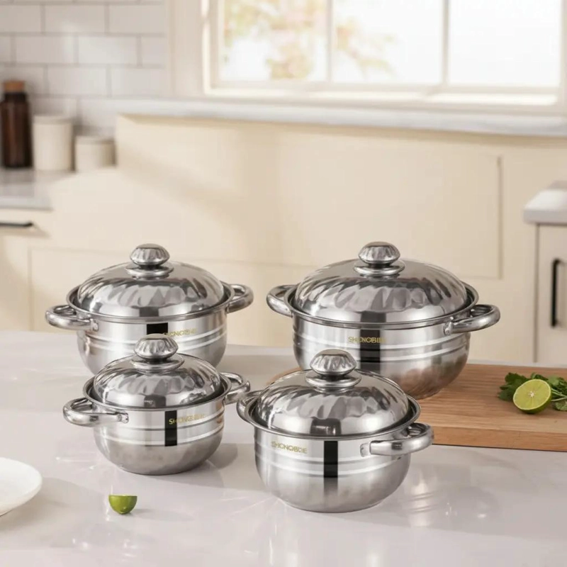 JUEGO DE OLLAS DE ACERO INOXIDABLE CON 8 PIEZAS PARA COCINA - 2