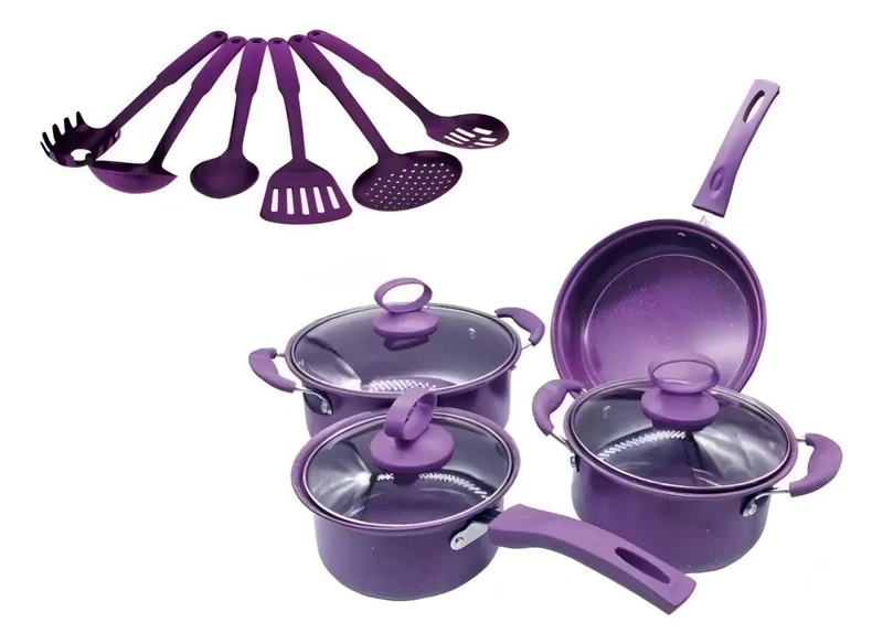 SET COMPLETO DE OLLAS Y SARTENES ANTIADHERENTES PARA COCINA DE 13 PIEZAS - 3