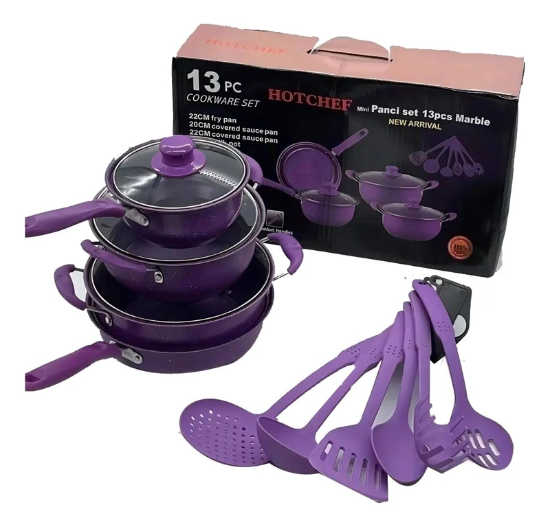 SET COMPLETO DE OLLAS Y SARTENES ANTIADHERENTES PARA COCINA DE 13 PIEZAS - 4