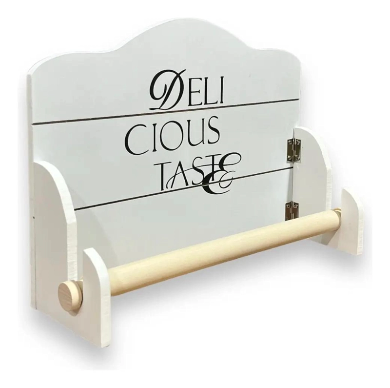 DISPENSADOR PARA ROLLO DE TOALLA DE COCINA ESTILO VINTAGE BLANCO - 2