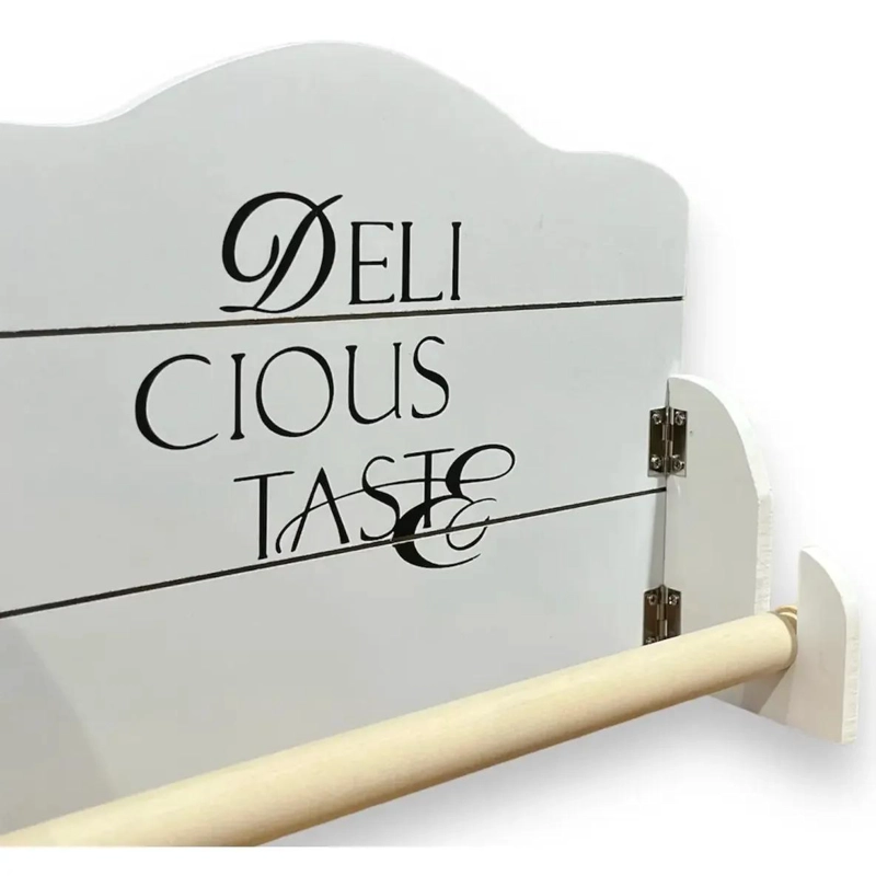 DISPENSADOR PARA ROLLO DE TOALLA DE COCINA ESTILO VINTAGE BLANCO - 3