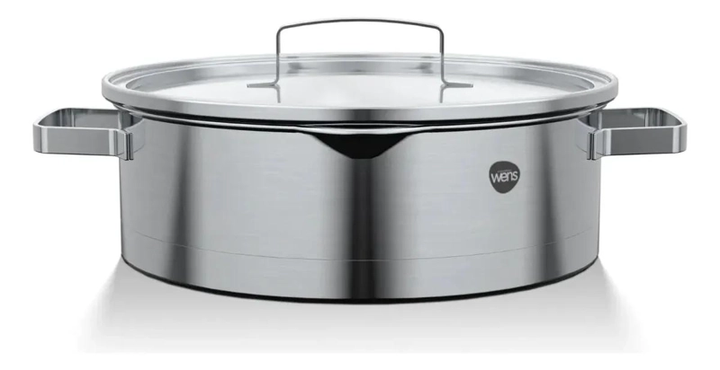 CACEROLA DE ACERO INOXIDABLE CON TAPA DE 24 CM PARA INDUCCION - 1