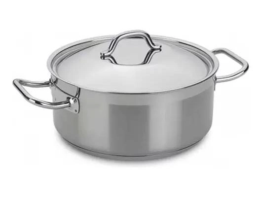 CACEROLA BAJA DE ACERO INOXIDABLE 45 CM CAPACIDAD 27 LITROS - 1