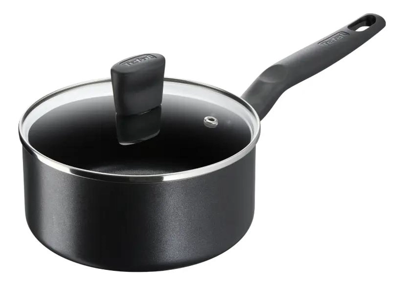 CACEROLA DE 18 CM CON TAPA PARA COCINA EN COLOR NEGRO - 1