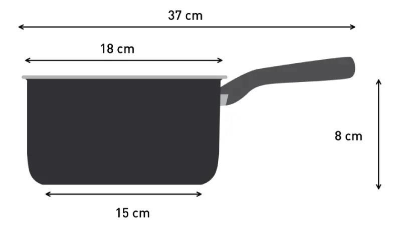 CACEROLA DE 18 CM CON TAPA PARA COCINA EN COLOR NEGRO - 4