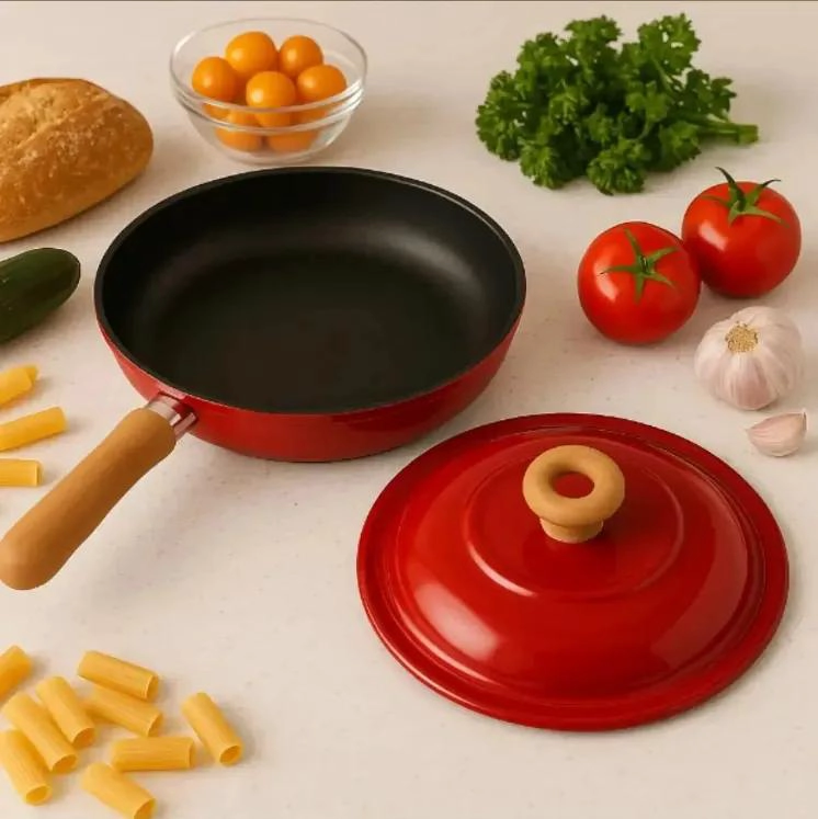 JUEGO DE BATERIA DE COCINA 5 PIEZAS CON SARTE N Y WOK DE ROCA VOLCANICA - 4
