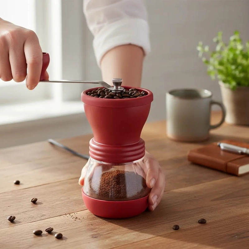 MOLINILLO MANUAL PARA CAFE  CON MUELAS CERAMICAS Y AJUSTE DE MOLIENDA - 5