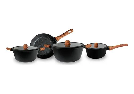 SET DE OLLAS ANTIADHERENTE CON RECUBRIMIENTO GRANITO DE 7 PIEZAS - 2