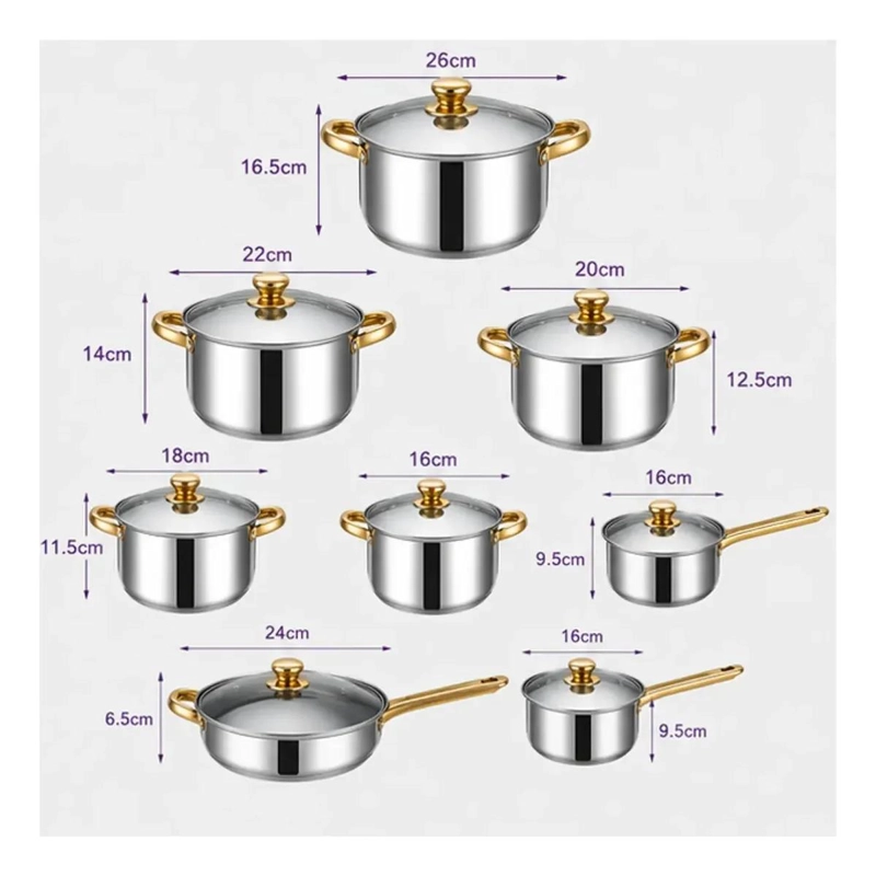 SET DE OLLAS DE 12 PIEZAS CON TAPAS PARA COCINA DE ALTA CALIDAD - 1