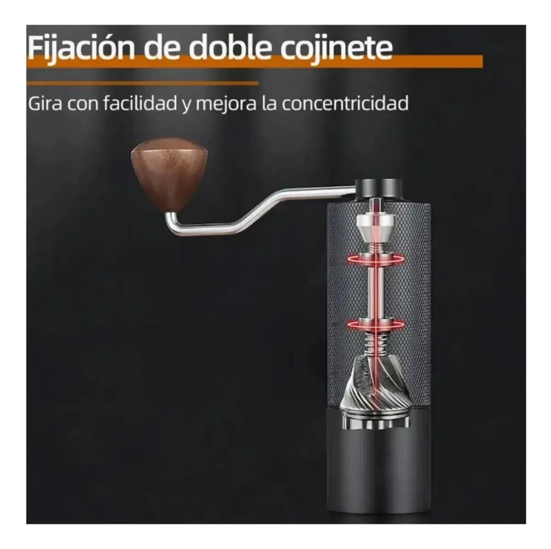 MOLINILLO MANUAL PARA CAFE  CON AJUSTE DE MOLIENDA Y CUERPO METALICO NEGRO - 2